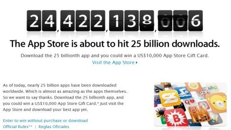 Apple counts down to 25 billion downloads - Updated