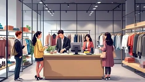 Modern retail clothing store asia pacific fashion technology checkout