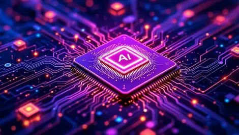 Computer chip abstract data streams neural network generative ai innovation