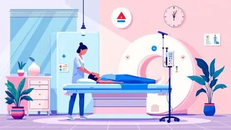Illustration mri scanner medical clinic australian patient healthcare professional preventive health check