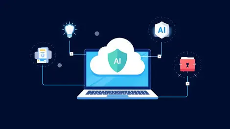 Laptop cloud storage shield file security ai threat detection recovery