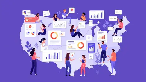 Us adults group survey data illustration charts graphs computer results