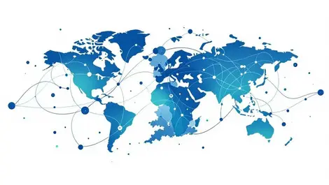 Global payments data network world map uk centric blue teal art