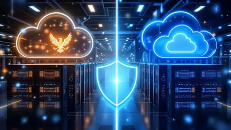 Governed ai cloud data center eagle cloud emblems data sovereignty