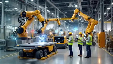 Cargill factory interior robots workers 5g enabled industrial iot