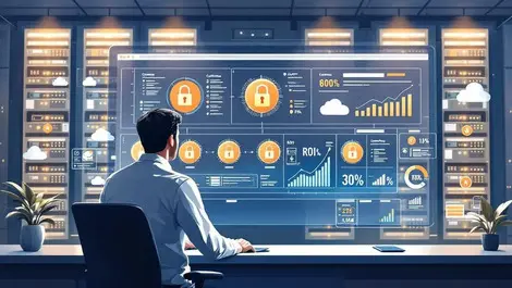 Modern datacenter control room certificate security roi dashboard