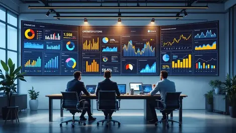 Us corporate operations room wall dashboards data analytics