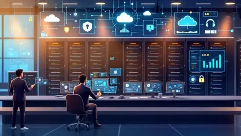 Secure government ai data center control room national security