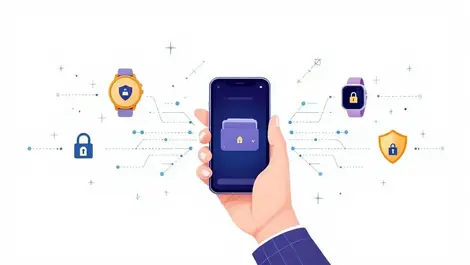 Clean digital illustration smart wallet ai secure payment network